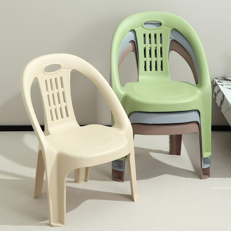 Chic Modern Minimalist Curved Kids' PP Stackable Low Stool with Backrest for Living Room