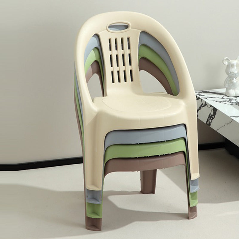 Chic Modern Minimalist Curved Kids' PP Stackable Low Stool with Backrest for Living Room