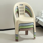Chic Modern Minimalist Curved Kids' PP Stackable Low Stool with Backrest for Living Room