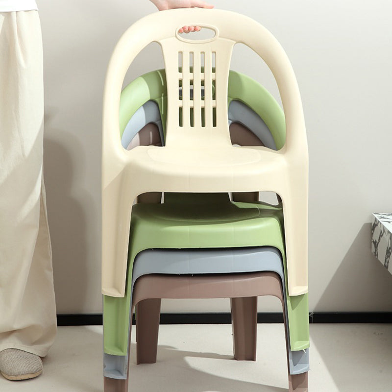 Chic Modern Minimalist Curved Kids' PP Stackable Low Stool with Backrest for Living Room