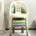 Chic Modern Minimalist Curved Kids' PP Stackable Low Stool with Backrest for Living Room