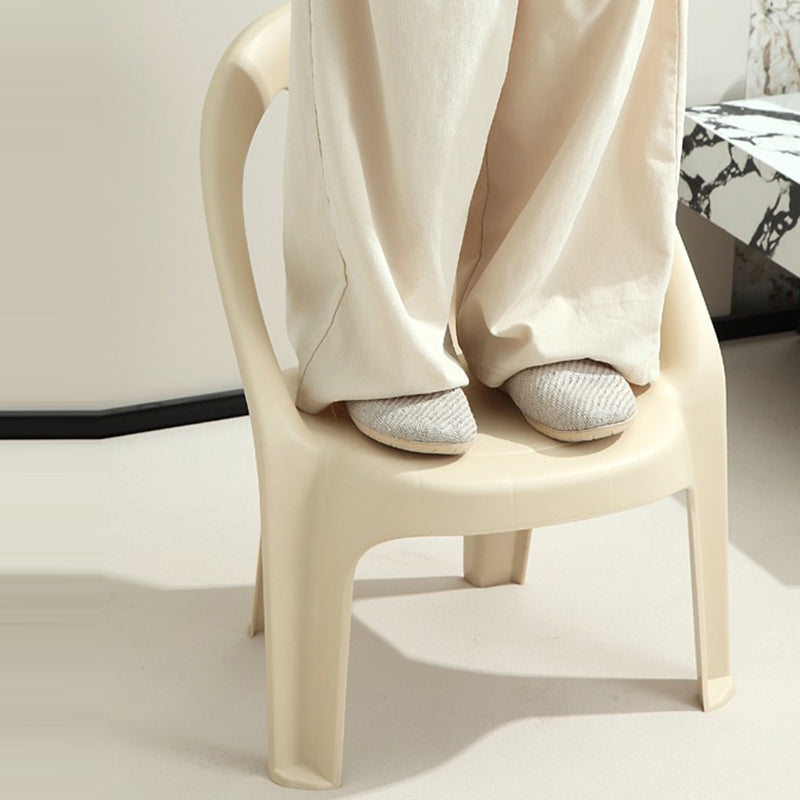 Chic Modern Minimalist Curved Kids' PP Stackable Low Stool with Backrest for Living Room
