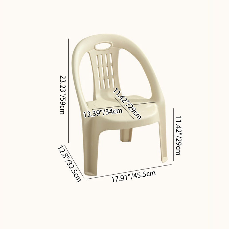Chic Modern Minimalist Curved Kids' PP Stackable Low Stool with Backrest for Living Room