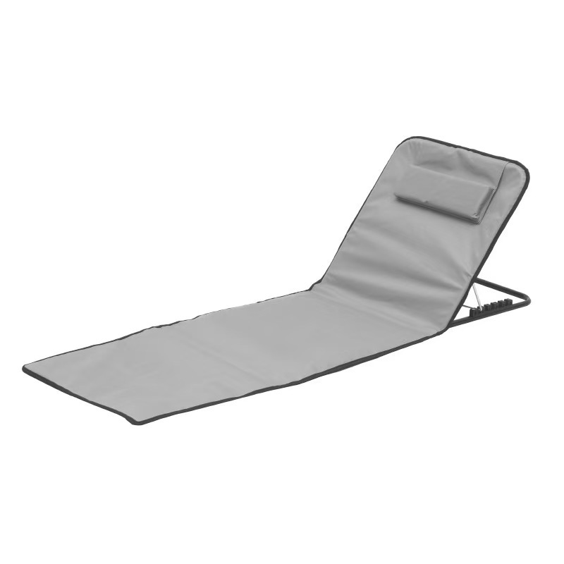 Modern Minimalist Rectangular Oxford Fabric Folding Beach Chair with Steel Tube Frame and ABS Backrest – Outdoor Recliner