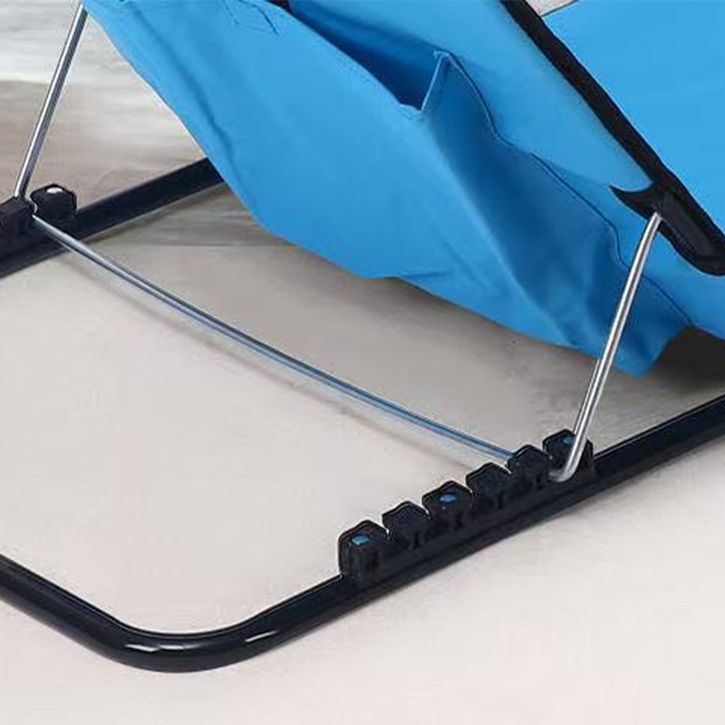 Modern Minimalist Rectangular Oxford Fabric Folding Beach Chair with Steel Tube Frame and ABS Backrest – Outdoor Recliner