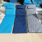 Modern Minimalist Rectangular Oxford Fabric Folding Beach Chair with Steel Tube Frame and ABS Backrest – Outdoor Recliner