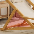 Sleek Modern Minimalist Rectangular Bamboo Oxford Fabric Foldable Recliner with Backrest and Armrests for Living Room