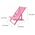 Sillón Plegable Rectangular Moderno para Playa de Tela Oxford con Estructura de Madera Maciza y Respaldo Reclinable para Uso Exterior