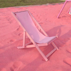 Sillón Plegable Rectangular Moderno para Playa de Tela Oxford con Estructura de Madera Maciza y Respaldo Reclinable para Uso Exterior