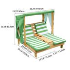 Contemporary Rectangular Kids Outdoor Recliner with Cedar Backrest and Polyester Fabric