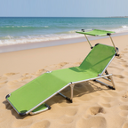 Sillón Rectangular Moderno Minimalista para Playa con Tela Oxford y Estructura de Tubo de Aluminio - Reclinable Plegable con Respaldo para Exteriores