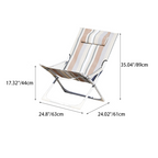 Modern Minimalist Rectangular Steel Folding Recliner with Oxford Fabric Backrest for Outdoor Use