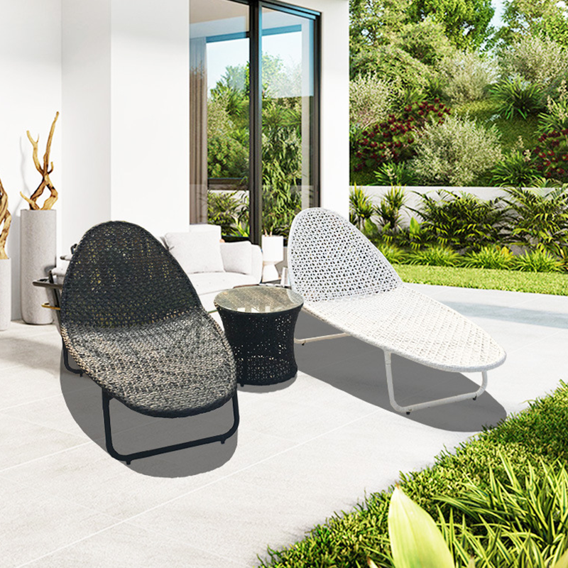 Modern Minimalist Curved Cylindrical Coffee Table in Iron, Aluminum & Glass with PE Finish for Outdoor Use