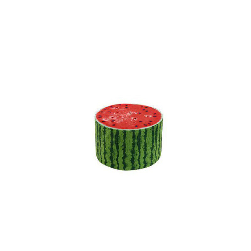 Fruit-Inspired Cylindrical Stool in Fabric & Solid Wood — Low Profile with Removable Cover for Bedroom or Living Room