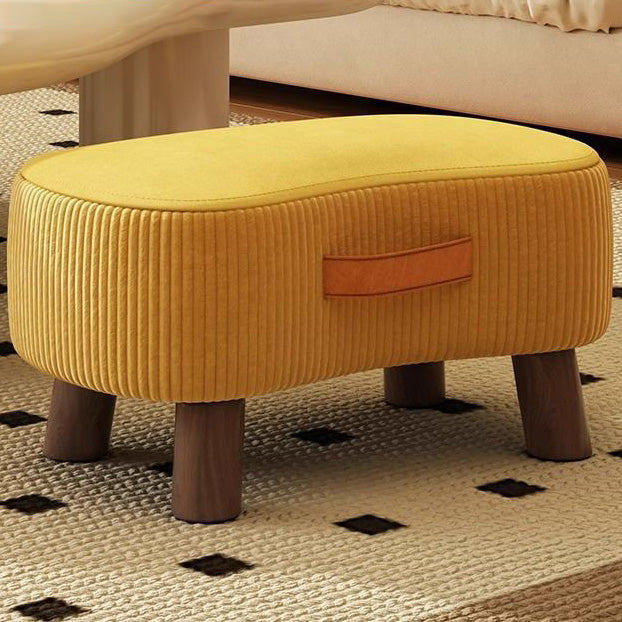 Taburete bajo moderno y minimalista, elegante, de tela y madera maciza, diseño con forma de jabón para sala de estar