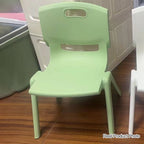 Taburete Bajo Cuadrado Contemporáneo Escandinavo de PP Apilable con Respaldo para Niños para Sala de Estar