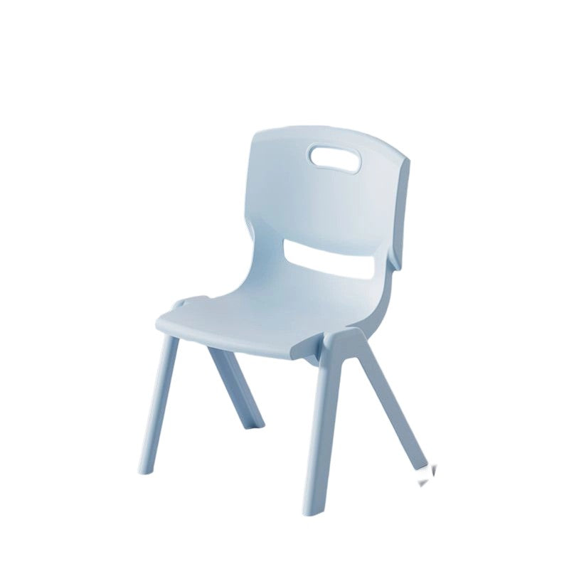 Taburete Bajo Cuadrado Contemporáneo Escandinavo de PP Apilable con Respaldo para Niños para Sala de Estar