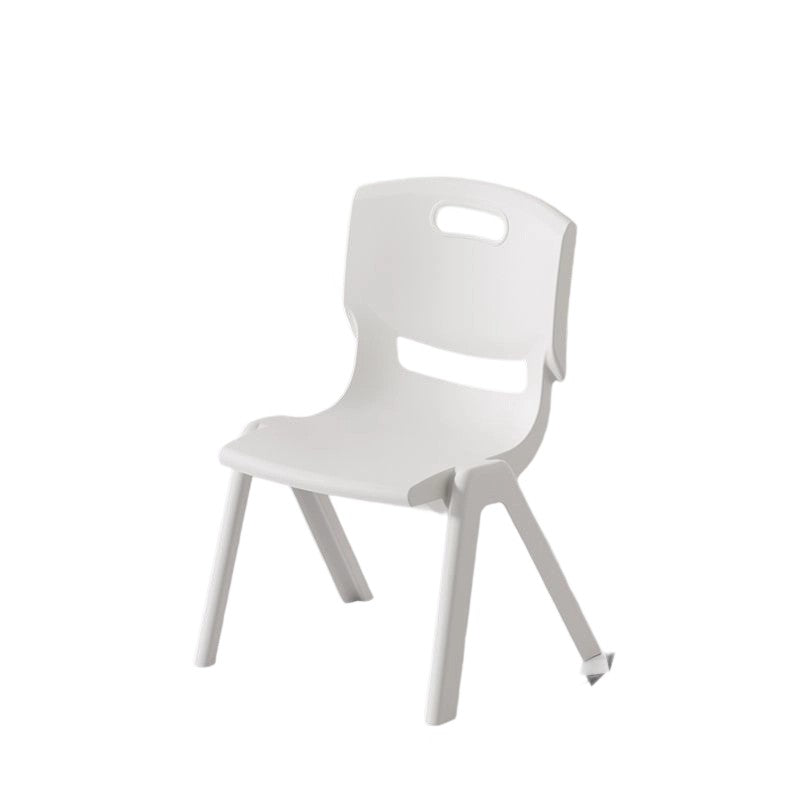 Taburete Bajo Cuadrado Contemporáneo Escandinavo de PP Apilable con Respaldo para Niños para Sala de Estar