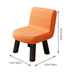 Taburete escandinavo cuadrado contemporáneo con cuero sintético de primera calidad y respaldo de madera de pino – Silla baja para niños para sala de estar