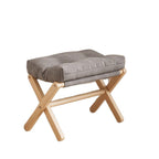 Taburete infantil rectangular moderno y minimalista, plegable, con tapicería de tela y estructura de madera maciza de pino — Asiento ideal para la sala de estar