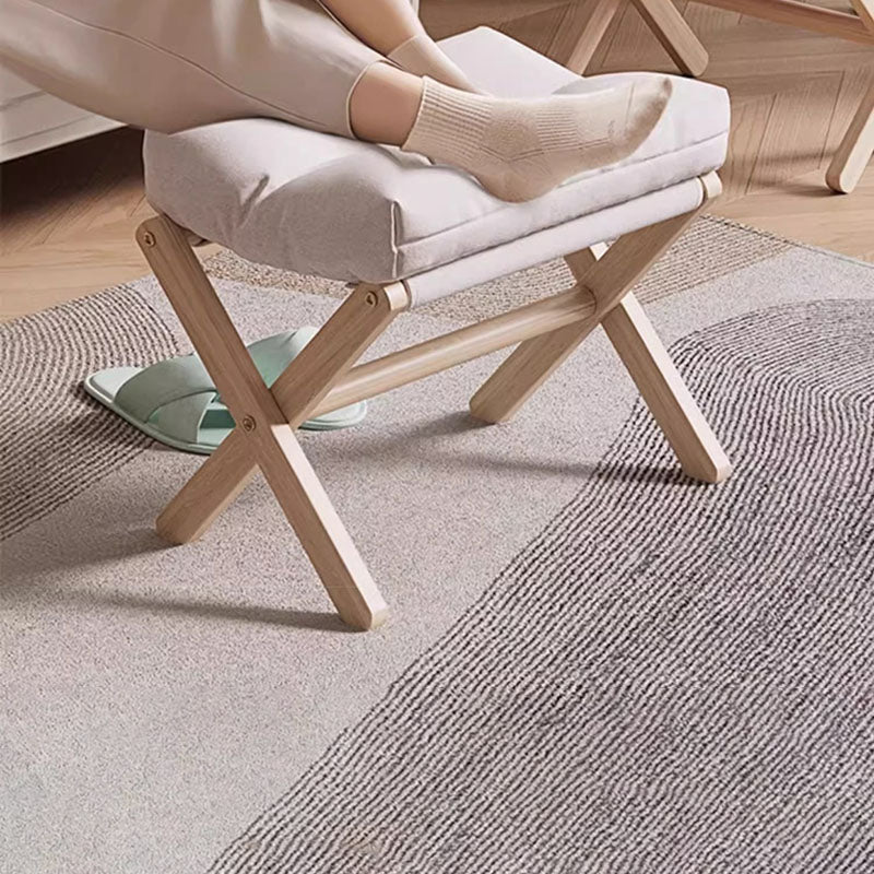 Taburete infantil rectangular moderno y minimalista, plegable, con tapicería de tela y estructura de madera maciza de pino — Asiento ideal para la sala de estar