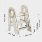 Modern Scandinavian Rectangular HDPE 3-Step Foldable Kids Stool for Bedroom & Living Room