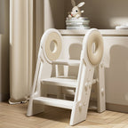 Modern Scandinavian Rectangular HDPE 3-Step Foldable Kids Stool for Bedroom & Living Room