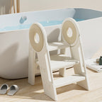 Modern Scandinavian Rectangular HDPE 3-Step Foldable Kids Stool for Bedroom & Living Room