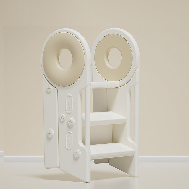 Modern Scandinavian Rectangular HDPE 3-Step Foldable Kids Stool for Bedroom & Living Room