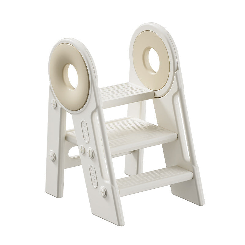 Modern Scandinavian Rectangular HDPE 3-Step Foldable Kids Stool for Bedroom & Living Room