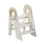 Modern Scandinavian Rectangular HDPE 3-Step Foldable Kids Stool for Bedroom & Living Room