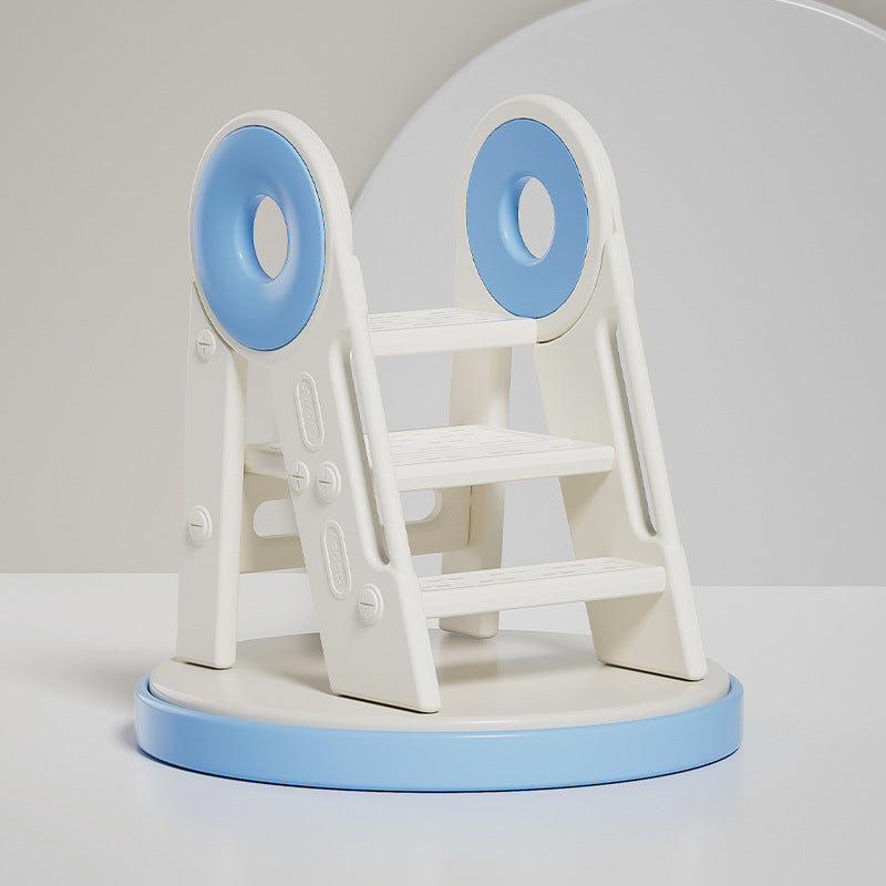 Modern Scandinavian Rectangular HDPE 3-Step Foldable Kids Stool for Bedroom & Living Room