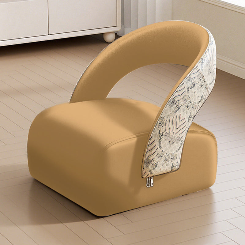 Modern Minimalist Square Solid Wood Stool with Multi-Layer Panels and Premium Faux Leather Backrest — Low-Profile Living Room Seating