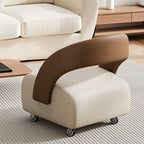 Modern Minimalist Square Solid Wood Stool with Multi-Layer Panels and Premium Faux Leather Backrest — Low-Profile Living Room Seating