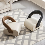 Modern Minimalist Square Solid Wood Stool with Multi-Layer Panels and Premium Faux Leather Backrest — Low-Profile Living Room Seating