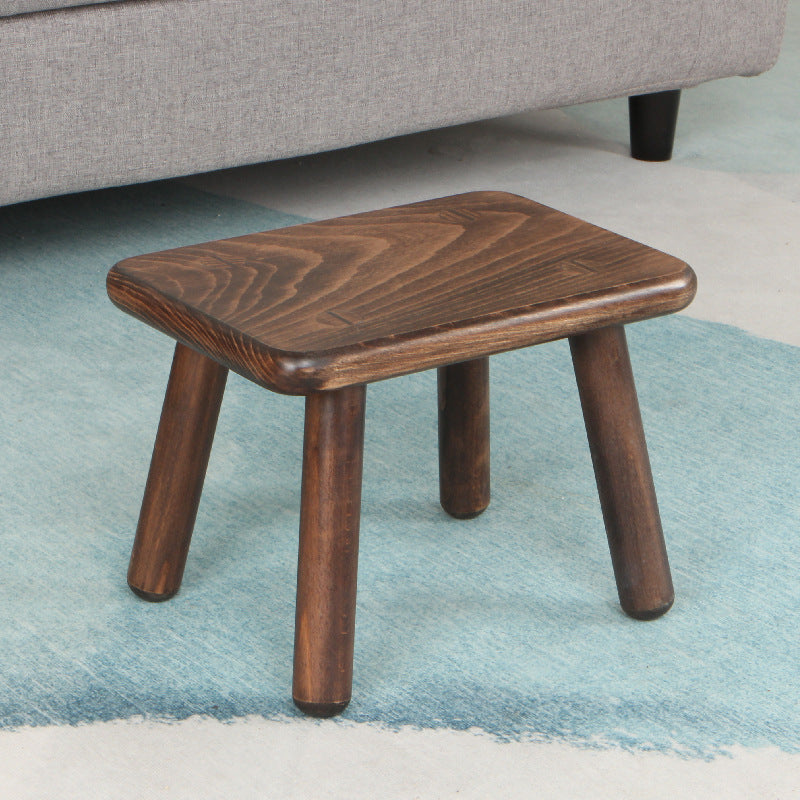Modern Beech Wood Kids Stool – Low, Rectangular Solid-Wood Design for Entryways and Living Rooms