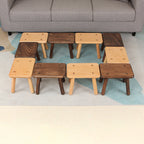 Modern Beech Wood Kids Stool – Low, Rectangular Solid-Wood Design for Entryways and Living Rooms