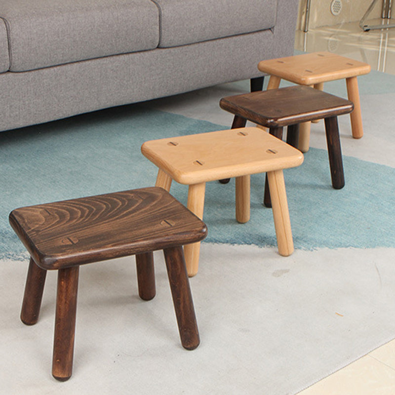 Modern Beech Wood Kids Stool – Low, Rectangular Solid-Wood Design for Entryways and Living Rooms
