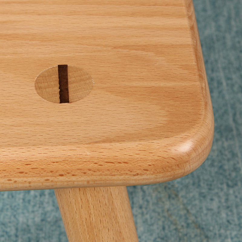 Modern Beech Wood Kids Stool – Low, Rectangular Solid-Wood Design for Entryways and Living Rooms