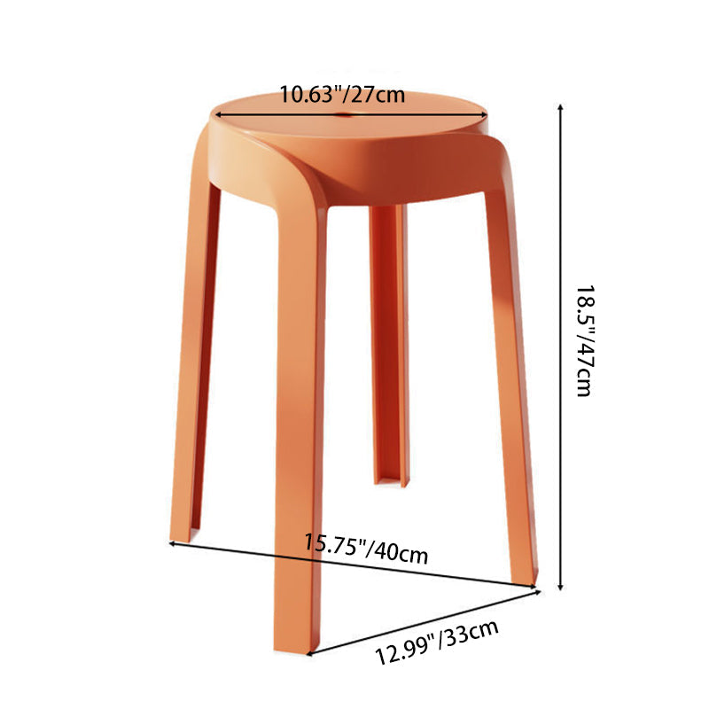 Taburete apilable redondo contemporáneo de PP escandinavo para sala de estar