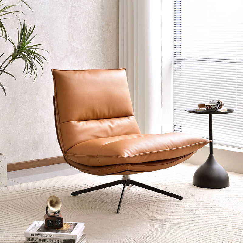 Scandinavian Minimalist 360° Swivel Recliner with 4-Position Adjustable Backrest – Eco-Friendly Faux Leather Lounge Chair for Living Room