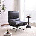 Sillón Reclinable Giratorio 360° Minimalista Escandinavo con Respaldo Ajustable en 4 Posiciones – Sillón Lounge de Piel Sintética Ecológica para Sala de Estar