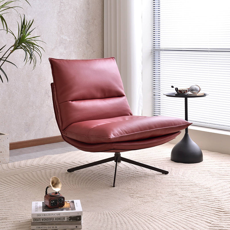 Scandinavian Minimalist 360° Swivel Recliner with 4-Position Adjustable Backrest – Eco-Friendly Faux Leather Lounge Chair for Living Room