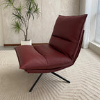 Sillón Reclinable Giratorio 360° Minimalista Escandinavo con Respaldo Ajustable en 4 Posiciones – Sillón Lounge de Piel Sintética Ecológica para Sala de Estar