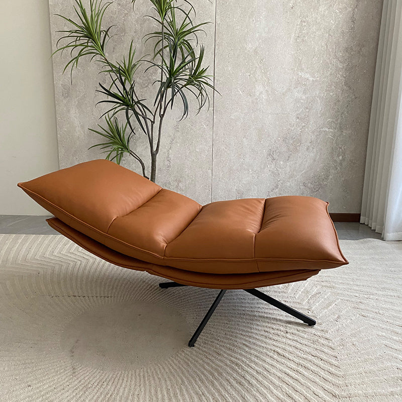 Sillón Reclinable Giratorio 360° Minimalista Escandinavo con Respaldo Ajustable en 4 Posiciones – Sillón Lounge de Piel Sintética Ecológica para Sala de Estar