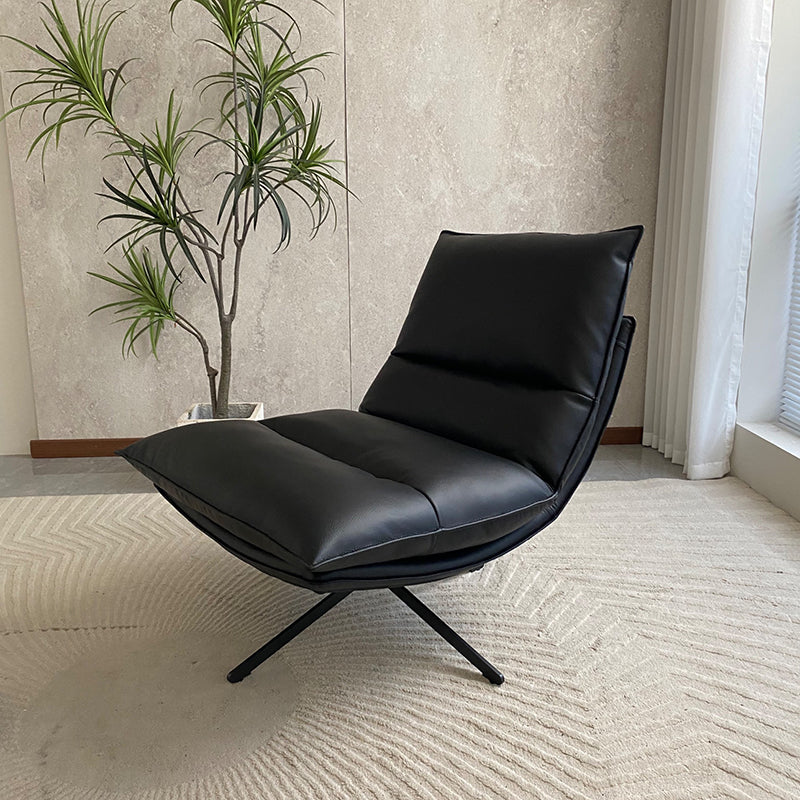 Sillón Reclinable Giratorio 360° Minimalista Escandinavo con Respaldo Ajustable en 4 Posiciones – Sillón Lounge de Piel Sintética Ecológica para Sala de Estar