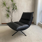 Sillón Reclinable Giratorio 360° Minimalista Escandinavo con Respaldo Ajustable en 4 Posiciones – Sillón Lounge de Piel Sintética Ecológica para Sala de Estar