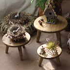 Modern Minimalist Round Solid Wood Stool — Low Profile, Sturdy for Living Room