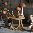 Modern Minimalist Round Solid Wood Stool — Low Profile, Sturdy for Living Room