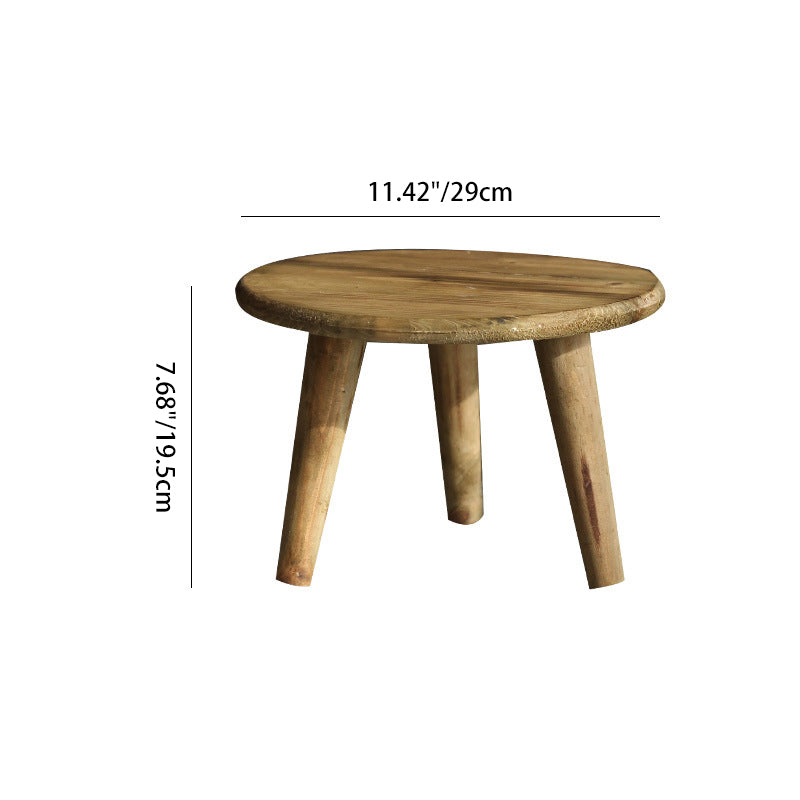Modern Minimalist Round Solid Wood Stool — Low Profile, Sturdy for Living Room